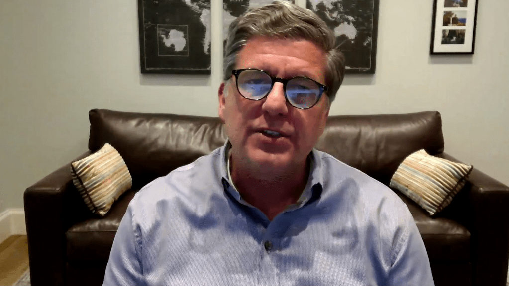 James Phillips presenting from home